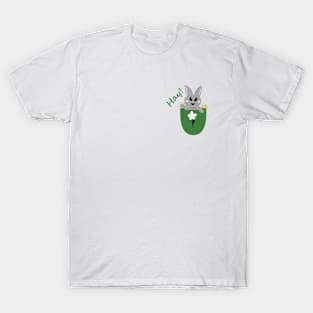 Hay! Bunny in a Pocket T-Shirt